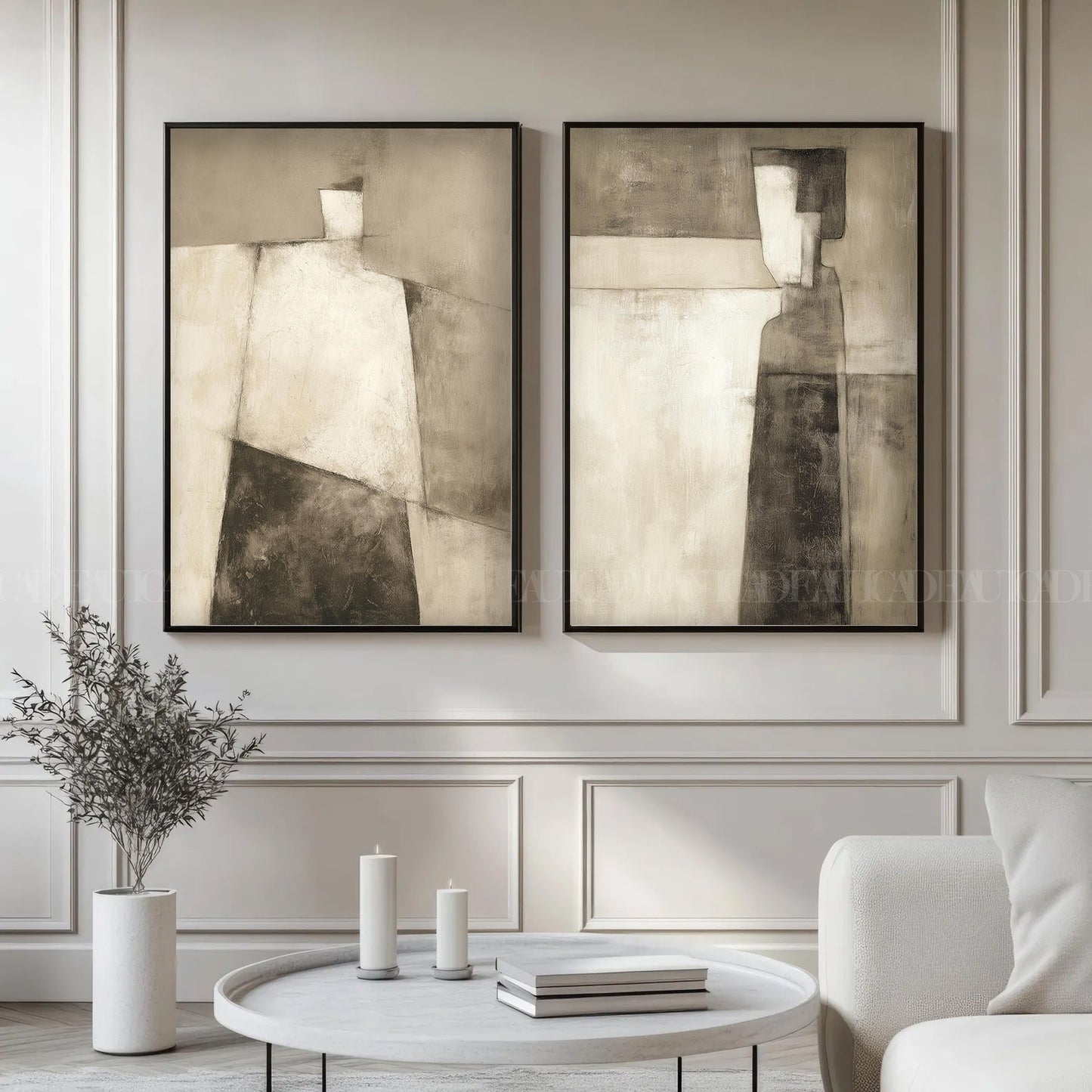 Abstract Shapes Canvas Duo.