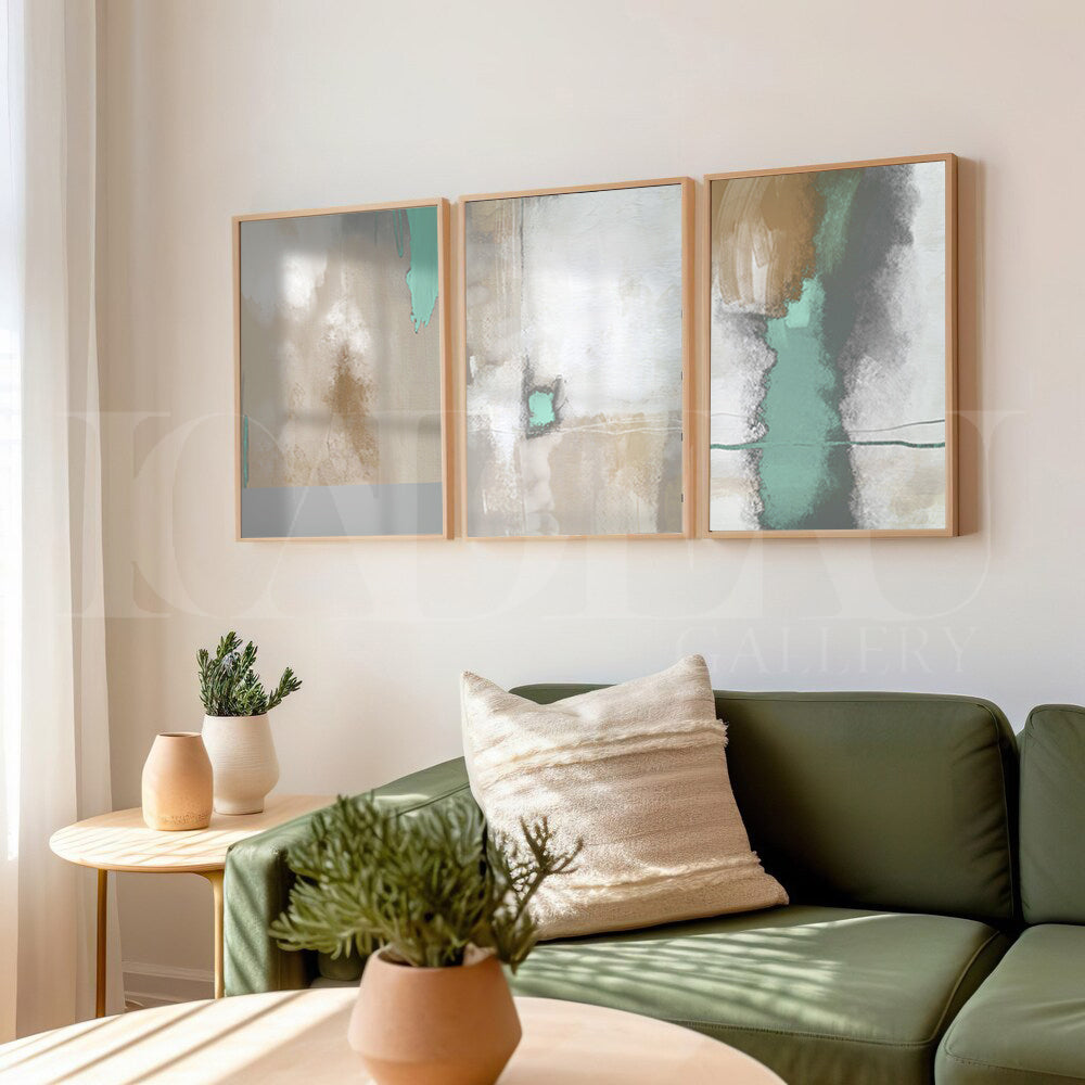 Set of 3 Abstract Wall Art Prints,mixied Style.