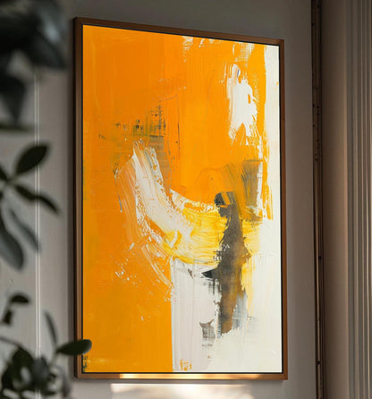Abstract Orange Framed Canvas.