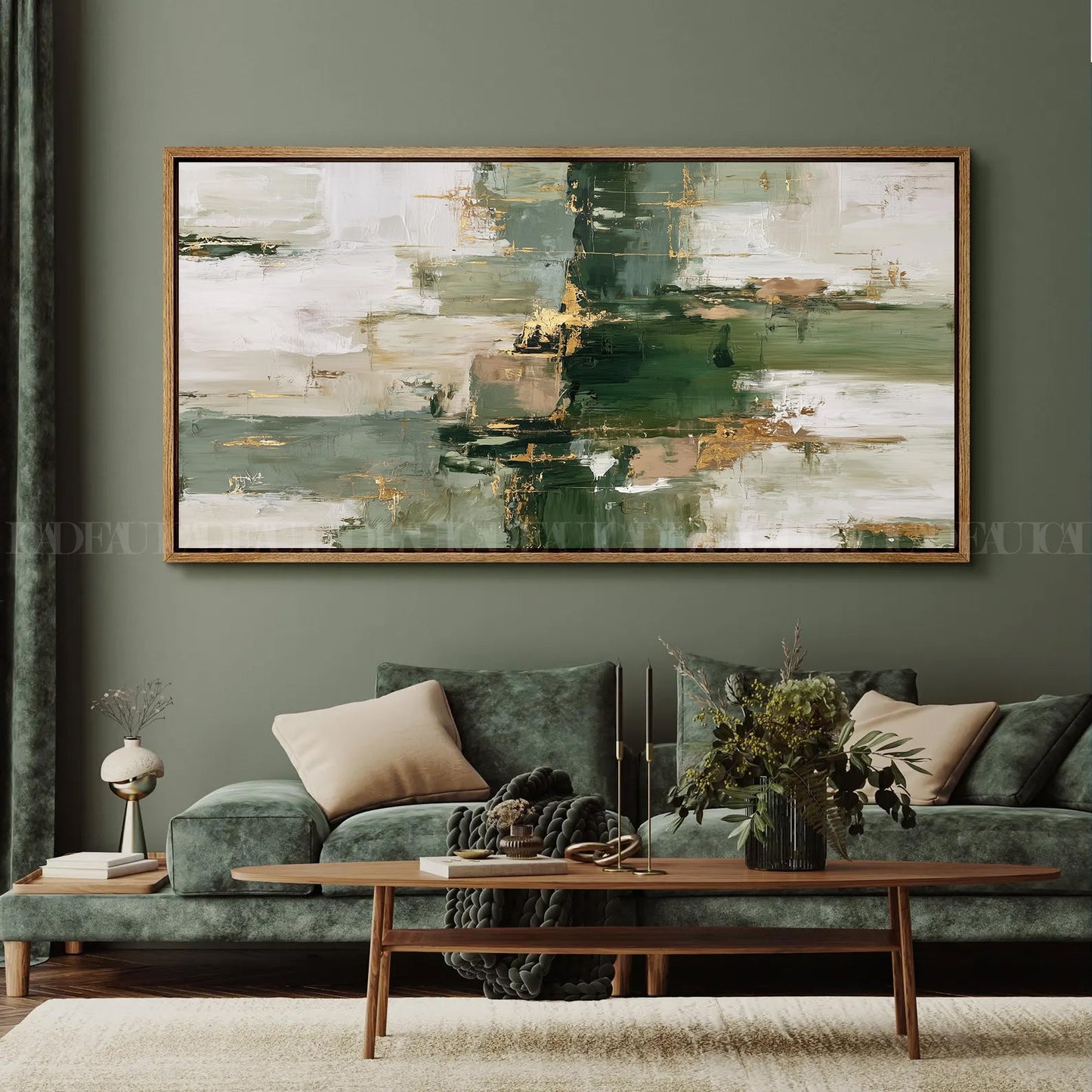 emerald texture canvas framed.
