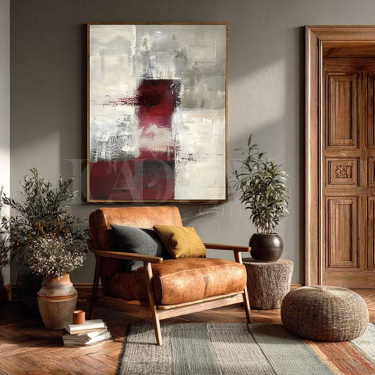 Red texture canvas framed.