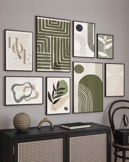 Abstract Green wall art.