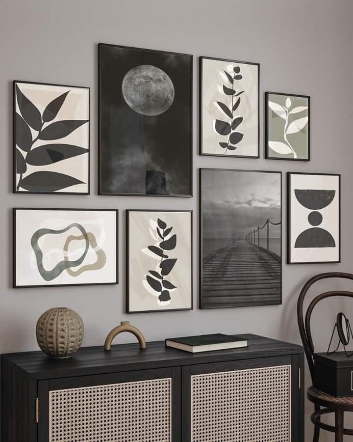 Abstract B AND W Wall Art.