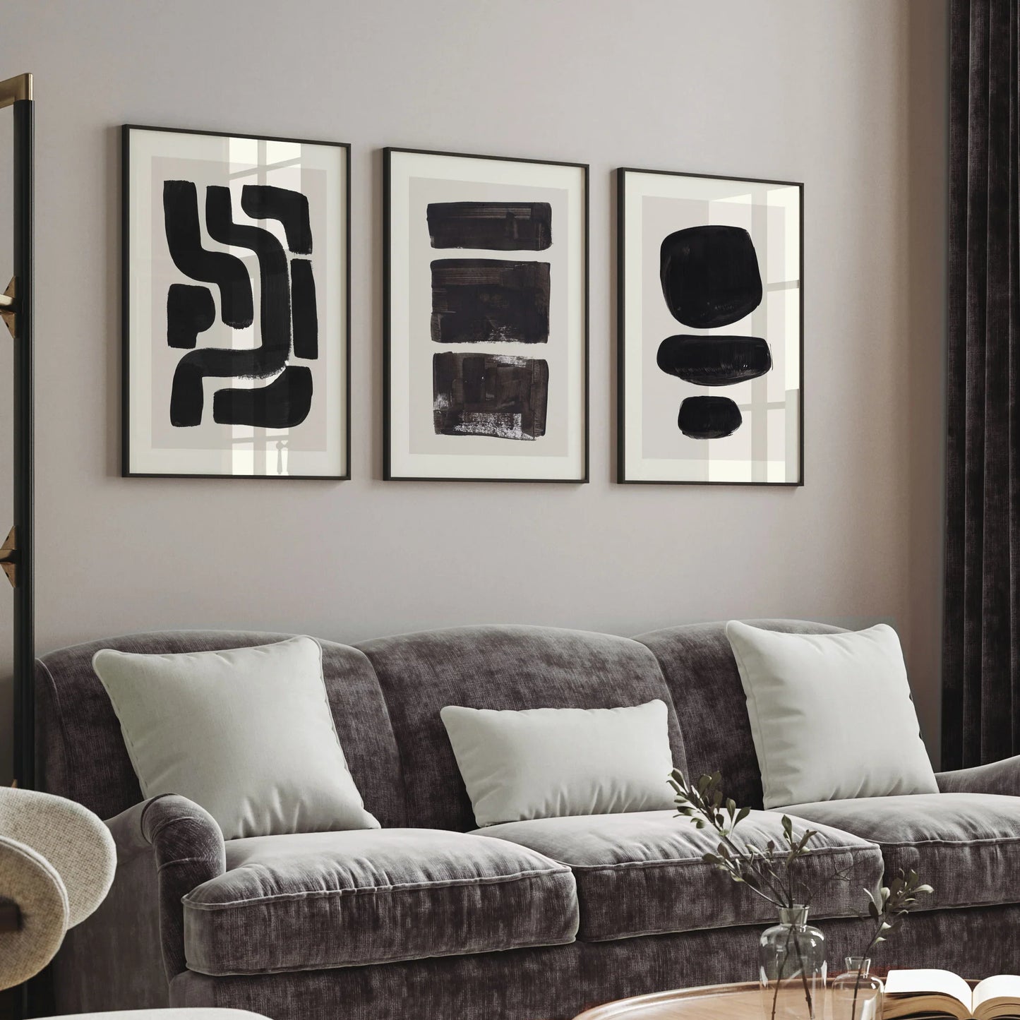 Ink Maze Wall Art Set of 3.