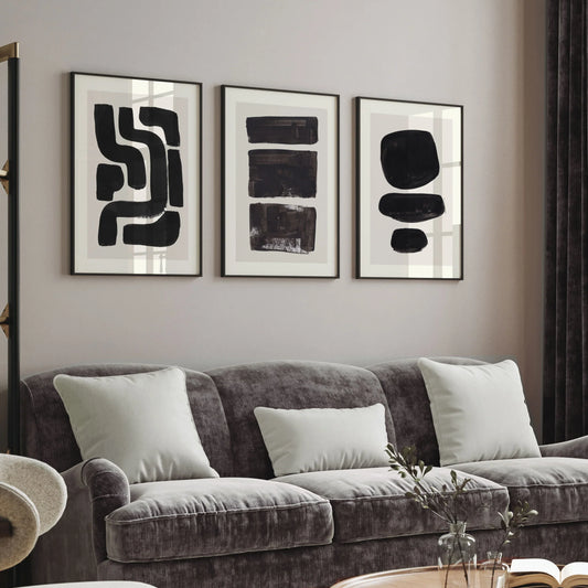 Ink Maze Wall Art Set of 3.
