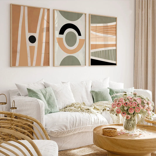 Mid Century Art Set of 3.