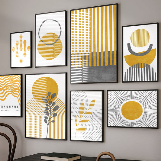 Abstract Yallow wall art.