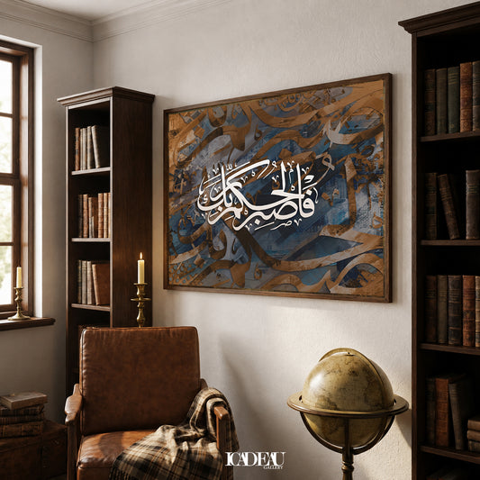 Calligraphy. A work of art. " So wait patiently for the god’s decree "