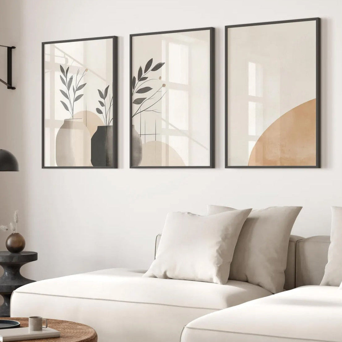 Set of 3 Abstract Wall Art Prints,Art.Boho Style.