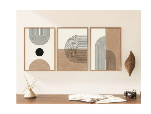 Neutral Modern Wall Art, Boho Art, SET OF 3
