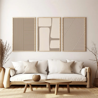 Set of 3 Abstract Wall Art boho Prints.