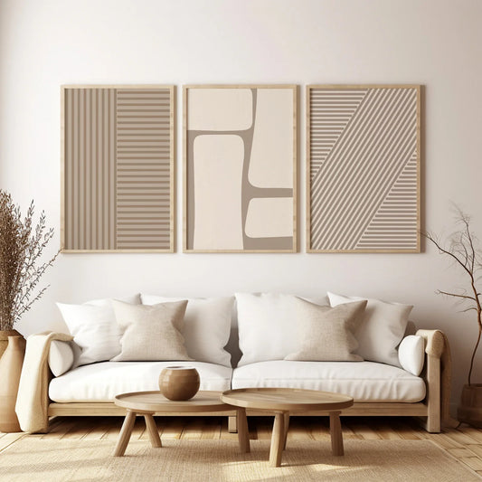 Set of 3 Abstract Wall Art boho Prints.
