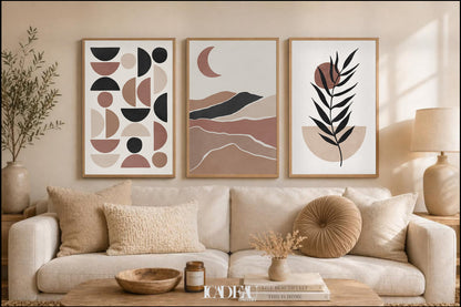 Boho Print Set of 3 Printable Gallery Wall Set.