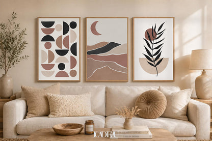 Boho Print Set of 3 Printable Gallery Wall Set.