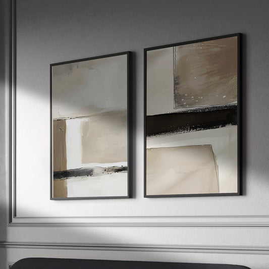 Abstract Acrylic Painting Canvas Duo