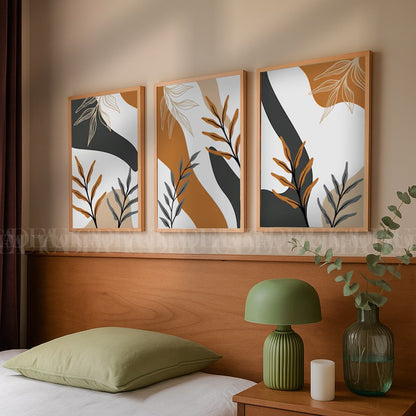 Set of 3 Abstract Wall Art boho Prints,bedroom,living, Minimalist Neutral Art.