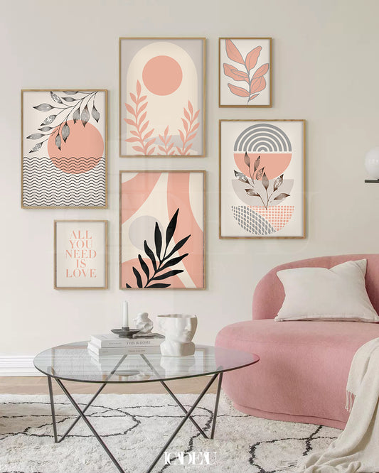 strocks and leafs  gallery wall boho.